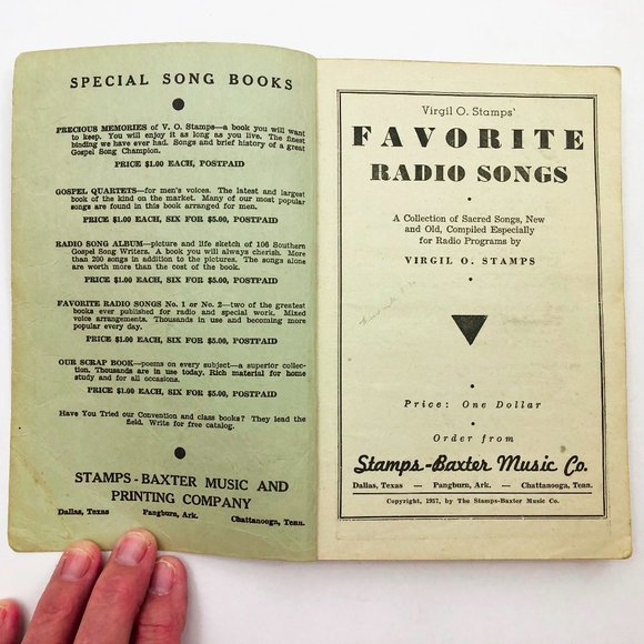 Favorite Radio Songs by Virgil O. Stamps, 1937 Enlarged Edition - Picture 3 of 6